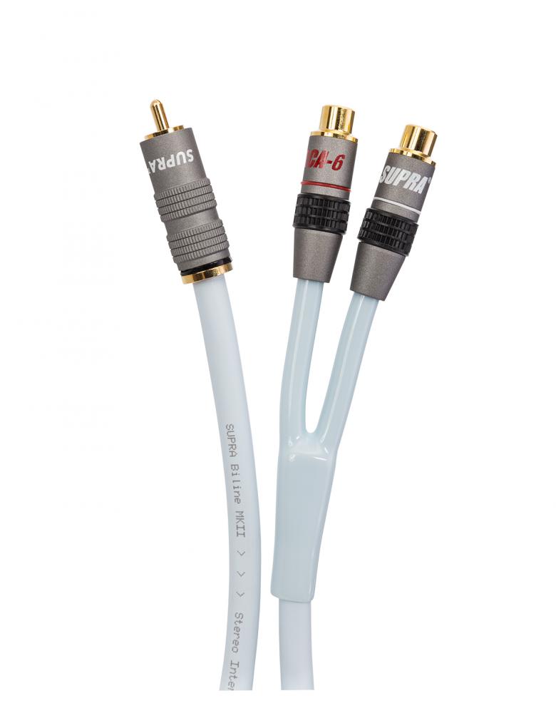 Supra Y-Link RCA Y-haara, 1M 2F, 0.25m, valkoinen